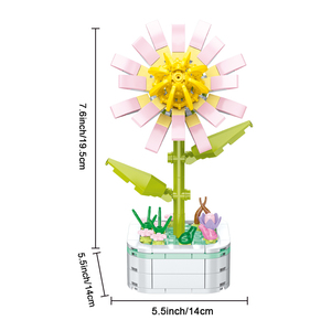 Micro juego de bloques de construcción para niñas, <span class=keywords><strong>Mini</strong></span> bloques de construcción de jardín con flores elegantes, juguetes para niñas, regalos - Product Image 2