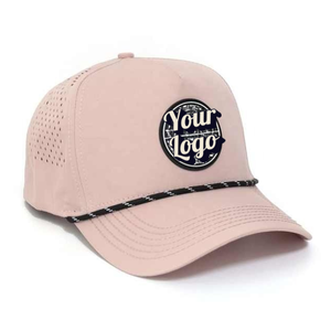 Fabricant de chapeaux au Vietnam Casquette pour hommes Style de golf de baseball imperméable avec logo en caoutchouc personnalisé Corde à trou découpée au laser - Product Image 2