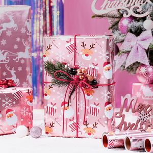 Merture Christmas Wrapping Paper Roll 17x120 Inch <b>Pink</b> Metallic Anti Curl Gift <b>Wrap</b> For Holiday Crafting - Product Image 4