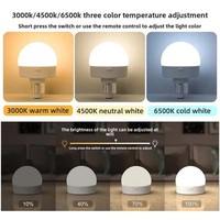 Bohlam LED RGB CCT E26 E27 Dapat Diredupkan, Dapat Diisi Ulang via USB dengan Remote Timer untuk Lampu Tidur