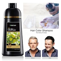 Shampoo colorant capillaire noir instantané à l'huile d'argan biologique OEM, liquide, 420 ml, permanent
