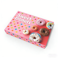 Boîtes en papier personnalisées en gros avec logo, recyclables et de qualité alimentaire, avec pelliculage mat et gaufrage pour l'emballage de donuts, biscuits, cupcakes et tartes