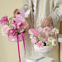 Vente en gros de paniers à main de style chinois bouquets de fleurs paniers de fleurs paniers-cadeaux boîtes d'emballage circulaires