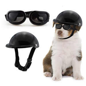 Capacete de segurança para animais de estimação, capacete de plástico com óculos de sol, chapéu para cachorro, animais de estimação, moda legal - Product Image 1
