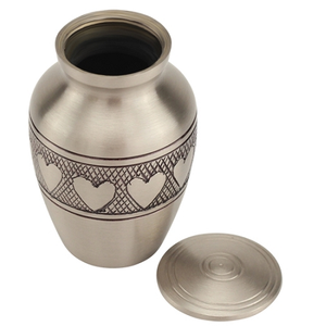 Urna de recuerdo de metal con estampado de pie para acabado de esmalte de ceniza de mascota Urna de alta calidad de diseño único para uso funerario - Product Image 3