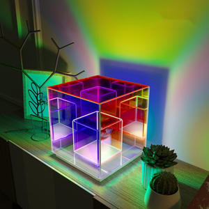 Lámpara de mesa LED nórdica, caja de cubo de Rubik, lámpara de escritorio USB, lámpara de mago, decoración para el hogar, sala de estar, accesorios de iluminación de colores para mesita de noche - Product Image 3