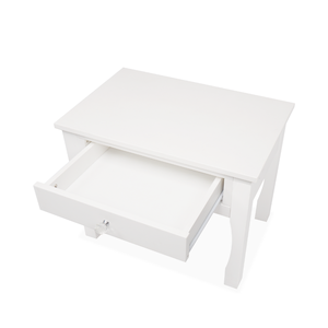 White Painted Wooden Kids Nightstand with 1 Drawer and Crystal Knob Bedroom <b>Storage</b> Furniture Bedside <b>Side</b> <b>Table</b> - Product Image 5