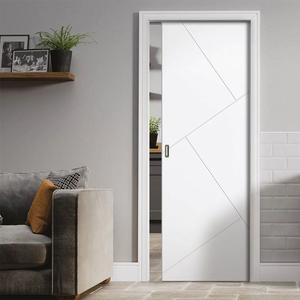 Modern <strong>Design</strong> Sliding Glass Solid Wood Bedroom Barn <strong>Door</strong> 36" X 84" Double Pocket <strong>Door</strong> for Interior Hotel Use - Product Image 3