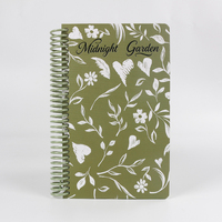 Lot de trois cahiers A4/A5/A5MINI, motif floral vert Jardin de Minuit, grand format américain, spirale, 100 feuilles, papier d'impression numérique SYCC, cadeau