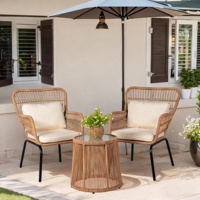 Ensemble de canapés de salle à manger d'extérieur au design nordique moderne avec structure en acier et coussins imperméables pour jardin, balcon, villa, chambre, hôtel