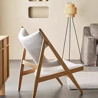 Fauteuil de salon en bois massif de style loft, design français, dossier haut, pour hôtel, séjour, lecture décontractée