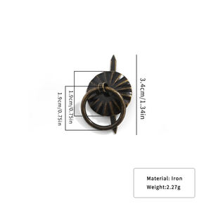 Cincin laci perunggu anular gaya Eropa, cincin tarik satu lubang, pegangan pintu kabinet, aksesori bagasi - Product Image 6