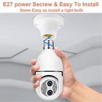Caméra de sécurité à prise de lumière panoramique 360 PTZ pour la maison 1080P caméra de sécurité à double objectif sans fil WiFi avec ampoule