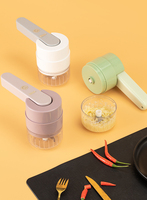 Mélangeur de hachoir à légumes à l'ail USB portable avec nettoyeur à brosse et fouet à oeufs sans fil
