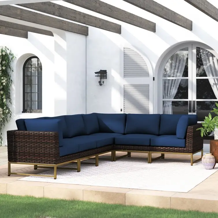 Luxury outdoor garden patio furniture rattan sofa set outdoor chair sofa teak furniture for sale