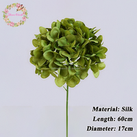Fleurs artificielles en soie, Hortensias verts pour la décoration, arrangements floraux de mariage, fleurs artificielles en gros
