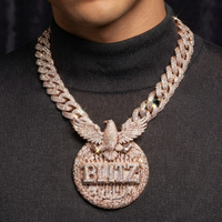 Pendentif personnalisé en moissanite VVS serti de pierres avec chaîne cubaine en argent 925, bijoux hip-hop pour hommes, rappeurs, certifié GRA