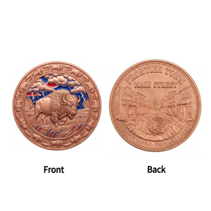 Moneda Conmemorativa Redonda de Cobre Sólido Fundido a Presión con Acabado Bronce Envejecido Estilo Vaqueero <span class=keywords><strong>Americano</strong></span> para Colección - Product Image 2