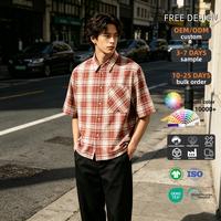 Chemise Courte Décontractée à Carreaux pour Homme Coupe Boxy Personnalisée par le Fabricant – Style Hawaïen