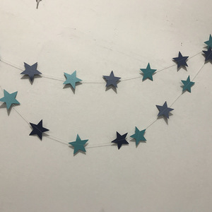 Guirlandes de papier en forme d'étoiles roses et bleues réutilisables pour décorations de fête d'anniversaire, accessoires de mise en scène intérieure, vente en gros - Product Image 2