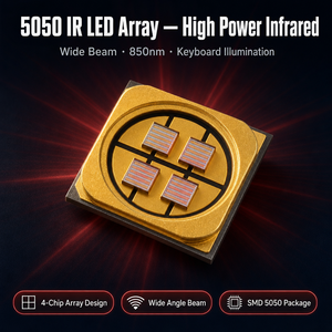 مجموعة مصابيح LED بالأشعة تحت الحمراء عالية الطاقة ZY 5050 SMD، 4 قطع، 10 واط، 42 ميل، 940 نانومتر، 60 درجة، باعث أشعة تحت الحمراء، مفتاح بصري للوحة مفاتيح الألعاب، ضمان 3 سنوات - Product Image 1