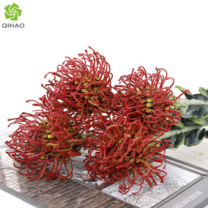 Small Pincushion Flower Artificial Flower Soft Plastic High Simulation Wedding Home Decor Photography Props - Product Image 4