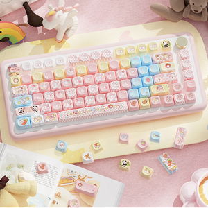 Tùy Chỉnh 3D Phim Hoạt Hình Dễ Thương Chơi Game PBT Keycaps Nga Hàn Quốc Tây Ban Nha Keycap Puller Matcha Màu Xanh Lá Cây RGB Màu Đen Tím Silicone Key Mũ - Product Image 2