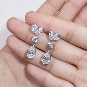 Pendientes de Diamantes de Oro Blanco de 18K MSE-853 de Messi Jewelry para Mujer - Product Image 3