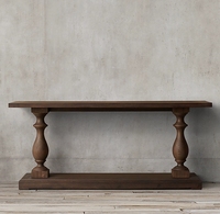 Table console de salon de style américain personnalisée Rhoohill, meubles vintage de style campagnard français, table d'entrée en chêne blanc