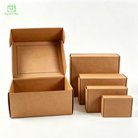 Boîte d'emballage plate personnalisée avec logo, pelliculage mat, recyclable, en carton, découpée, pliable, en kraft, pour expédition de chaussettes en fourrure et éponges