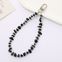 Chaîne de téléphone avec pendentif en perles de pierre naturelle |   Porte-clés multifonction anti-chute pour iPhone/Android |   Breloques de téléphone portable en gros, multi-modèles