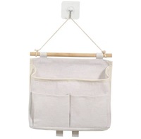 Sacs de rangement muraux, sac de rangement suspendu en polyester-coton pour salle de bain, cuisine, chambre à coucher, salon (noir, gris)