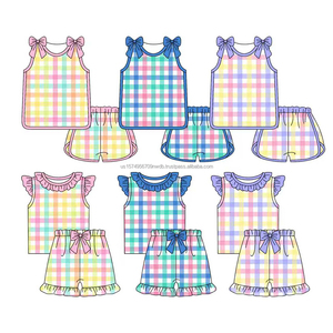 Précommande MOQ 5 – Ensemble Robe et Short Adorable pour Bébé Fille – Coton Biologique Imprimé – Robe Bleue à Nœud et Motif Floral – Vente en Gros - Product Image 4