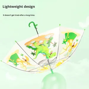 <span class=keywords><strong>Parapluie</strong></span> <span class=keywords><strong>transparent</strong></span> mignon en forme de petit dinosaure pour les garçons et les filles de la maternelle, <span class=keywords><strong>parapluie</strong></span> résistant au <span class=keywords><strong>vent</strong></span> avec baleines en fibre pour enfants - Product Image 4