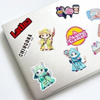 Haute qualité Logo personnalisé conception mignon Kawaii vinyle autocollants étanche décor dessin animé Anime découpé autocollants avec propre marque Logo