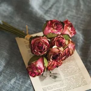 Buitengewone Bloemen Geleverd Zijde Plastic Nep Droog Decoratieve Bloemen En Planten Kunstmatige Bloemen In Bulk Voor Bruiloft
