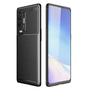 충격 방지 탄소 섬유 자동 초점 매트 실리콘 휴대 전화 케이스 OPPO Reno 5 Pro Plus Realme 7 Pro 6i