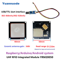 ISO 18000-6C 0-6M Rango YRM200 Módulo lector RFID UHF 860-960MHz Integrado 3-5.5dbi Antena RFID ESP32 Módulo Raspberry Pi