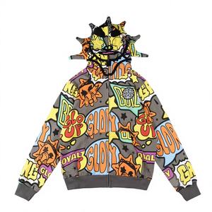 Sudadera con Capucha de Alta Calidad, Tejida, Informal, para Primavera, con Estampado Digital de Dibujos Animados de Bebidas, Ecológica, 100% Algodón para Hombre - Product Image 2