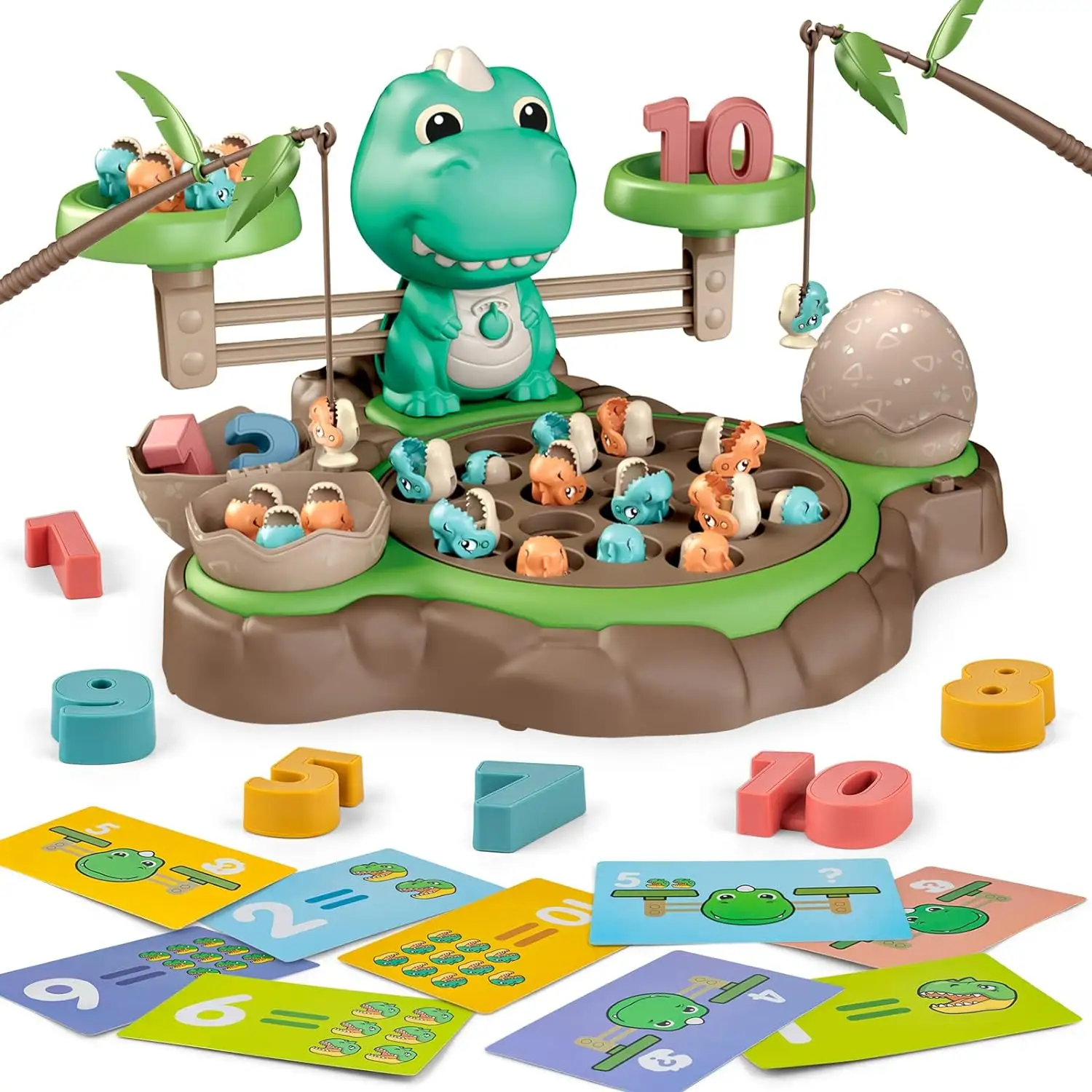 恐竜釣りカウントゲームおもちゃ特別な就学前の教室教育学習クールな魚数学バランススケール子供のためのおもちゃ