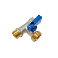 Robinet à bille en laiton sur mesure à raccord en T 1/2 - Robinet à bille forgé fileté 3 voies pour systèmes d'eau, robinet à bille 3 voies à passage pleine