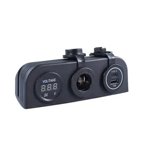 DAMAVO IATF16949 OEM ODM factory of custom Flush panel mount voltmeter USB C computer charger PD 20W 12 volt plug socket