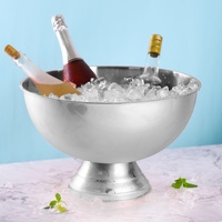 Grand seau à glace moderne en acier inoxydable avec poinçon à vin et glaçons pour refroidir bar vin bière et vin rouge lors des fêtes