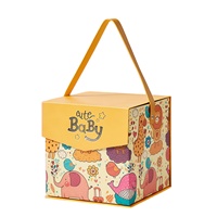 Boîte Cadeau Bébé Personnalisée avec Logo Imprimé Tendance 2026, Haute Qualité, Motif Dessin Animé Mignon, Recyclable, avec Couvercle Magnétique et Corde pour Cadeaux