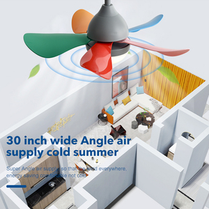 Siêu giá rẻ Giá Thiết kế hiện đại trong nhà LED quạt trần với ánh sáng 5 lưỡi và DC động cơ chuyển đổi tần số điều khiển từ xa - Product Image 2