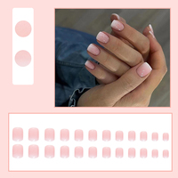 Faux ongles carrés français blancs et roses de haute qualité en gros, étiquette privée personnalisée, ongles pressés moyens, ongles artificiels