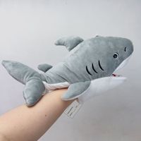 Marionnettes à main en peluche courte d'animaux marins, poupées de poisson-clown pour le récit d'histoires parent-enfant, jouets éducatifs pour la petite enfance, requins en polyester