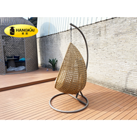 Chaise suspendue pour meubles d'extérieur avec coussins, balançoire de jardin, chaise œuf en rotin PE