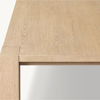 Ensemble de table à manger rectangulaire en bois massif durable, style minimaliste moderne, avec 6 chaises rembourrées et coussinées, directement de l'usine.