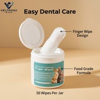 VELTRONA Lingettes humides pour animaux de compagnie, nettoyantes, désodorisantes et de toilettage, pour le nettoyage en profondeur des dents, des oreilles et des doigts, en spunlace doux, pour bain d'eau